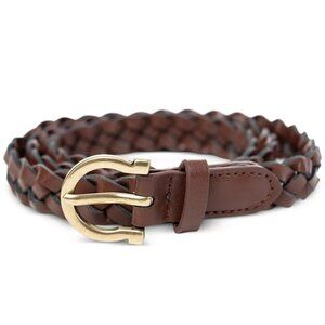 Style & Co Women's Brown Braided Faux-Leather Belt Size S (MSRP $ 33)
